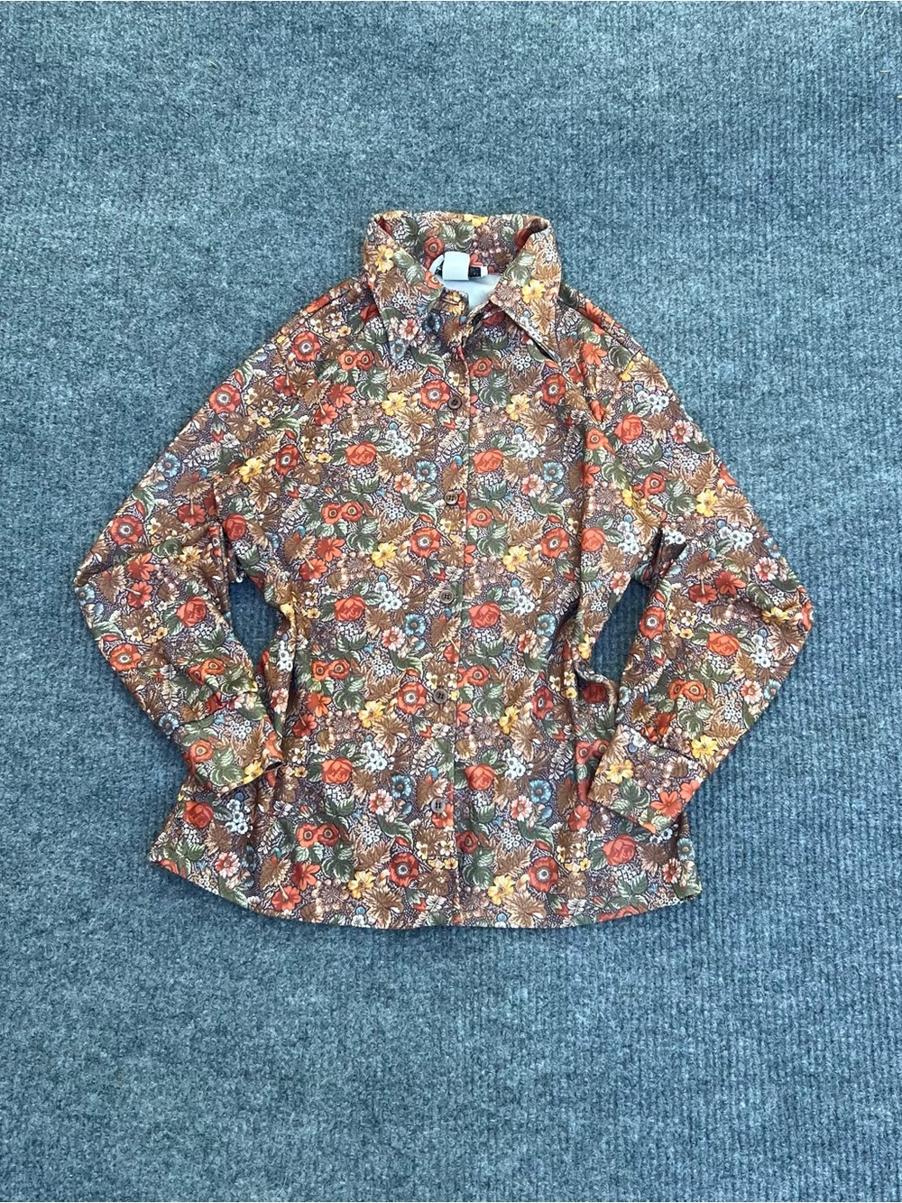 Vintage 70s Floral Button Up Blouse